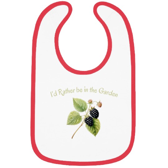 Id Rather Be in the Garden Fruit Blackberry Graphic Bibs