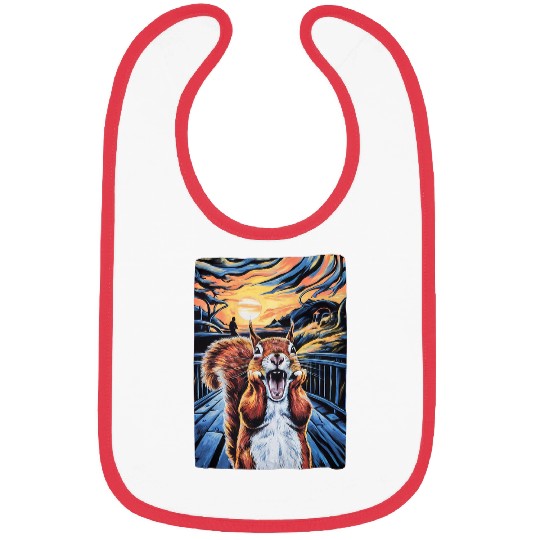 Squirrel Pet Expressionist Scream Squirrel Lovers Artistic Bibs