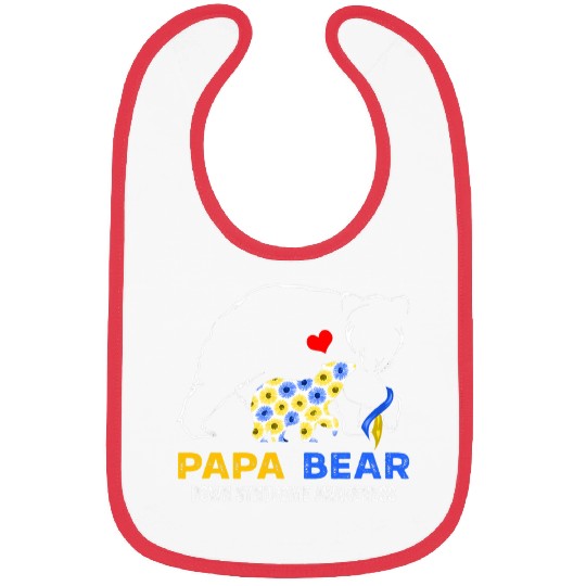 Bear Pet Papa Bear Down Syndromes Awareness Blue Yellow Ribbon Bibs