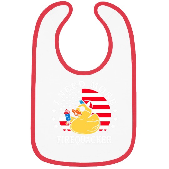 I Need More Firequacker 4th of July Firecracker Duck Bibs