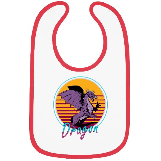Dragon Pet Retrowave 80s Dragon Rad Throwback 1980s Nostalgia Bibs