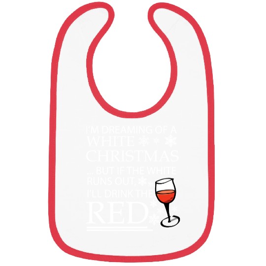 Wines Fun White Christmas 55 glass Bibs