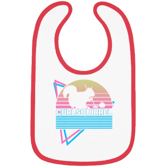 Curling Stone Curling Player Retro Curlsquirrel Bibs