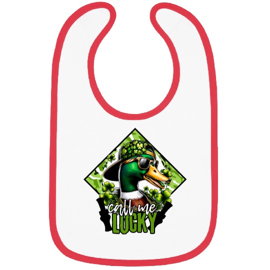 Duck Pet Saint Patricks Call Me Lucky Mallard Duck St Patricks Day Bibs