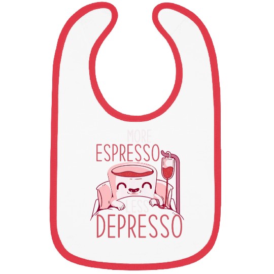 Coffee Fun Lover More Espresso Less Depresso Bibs
