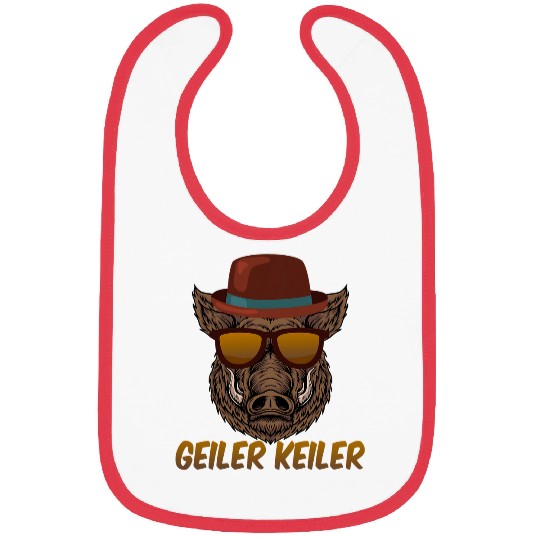 Cool Keiler Funny Wild Boar Hunting Forestry Motif 1 Bibs