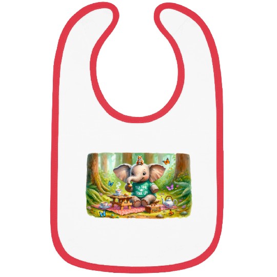 Elephant Pet Trunk Up Tea Time Enchanted Forest Tea Party Bibs
