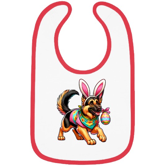 Easter German Shepherd Bunny Ears Eggs Bibs