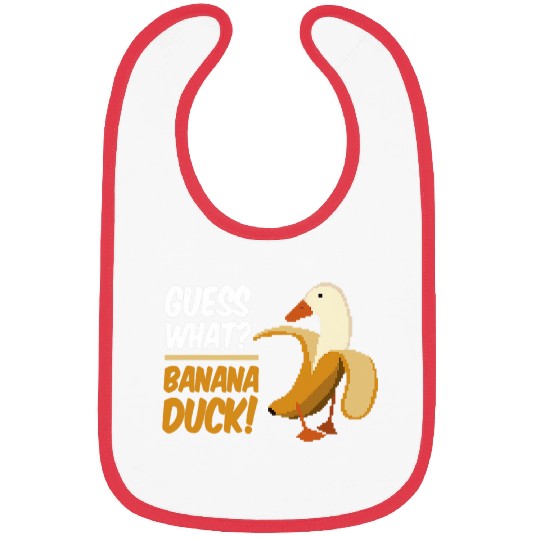 Duck Pet Guess What Banana Duck Funny Duck Pun 3 Bibs