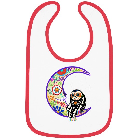 Sloth Pet Dia de Los Muertos Skeletons Sugar Bibs