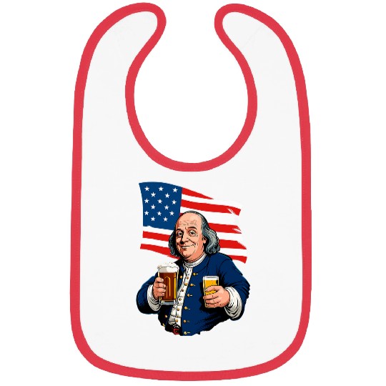 Beer Fun Boozing Benjamin Franklin With Beer Mug Funny Bibs