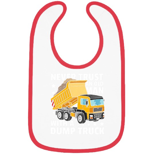 Old Man Dump Truck Driver Funny Garbage Trucker 2 Bibs