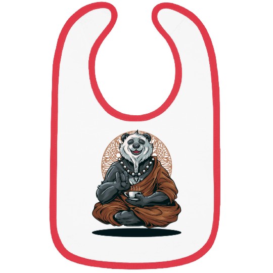 Panda Pet Tea Drinking Buddhist Panda Bibs