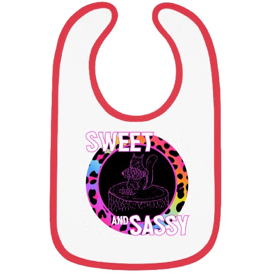 Squirrel Pet 90s Nostalgia Rainbow Leopard Print Tropical Bibs