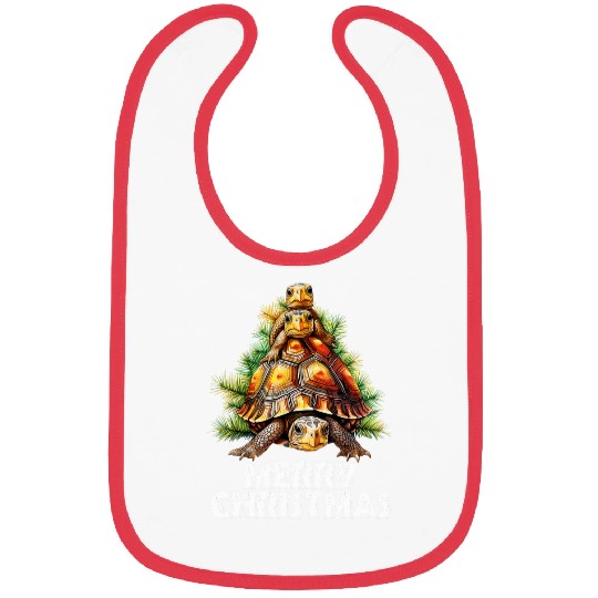 Turtle Pet Eastern Box Turtle Chritmas TreeMerry Christmas Bibs