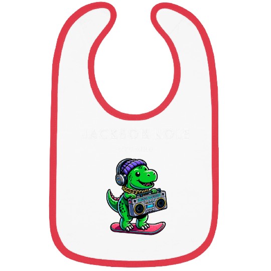 Jackson Hole Wyoming Cute Snowboard TRex Bibs