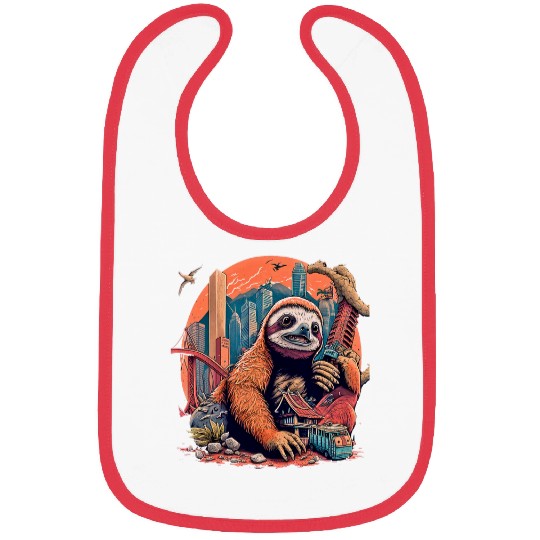 Sloth Pet Japan Kaiju Anime Sloth Monster Creature Bibs