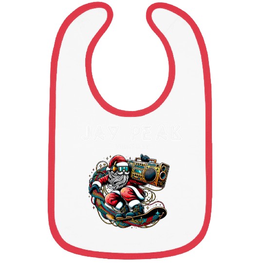 Jay Peak Vermont Cool Snowboard Christmas Santa Bibs
