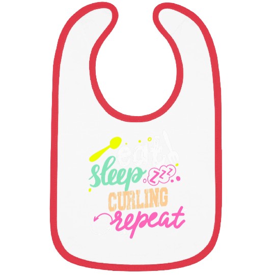 Eat Sleep Curling Repeat Curling 2 Bibs