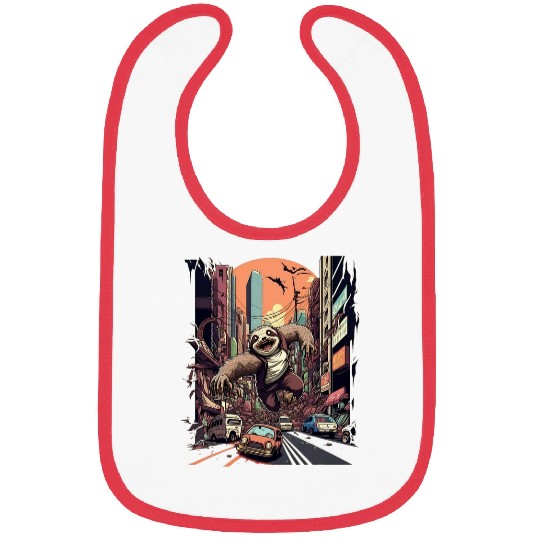Sloth Pet Japanese Kaiju Slothzilla Anime Japan Sloth Monster Bibs