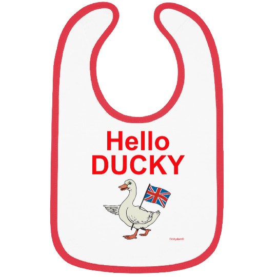 Duck Pet Hello Ducky Duck Union Jack Flag Bibs
