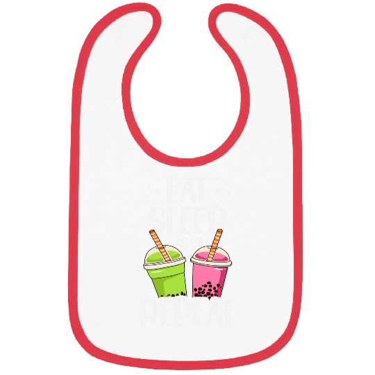 Eat Sleep Boba Tea Repeat Bubble Tea Lover Drinker Bibs