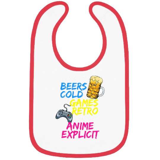Beer Fun Retro Gamer Gaming Geek Explicit Anime Meme Bibs