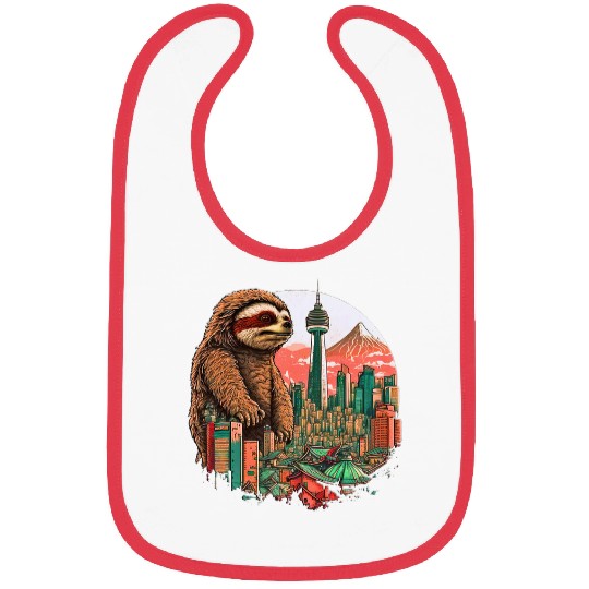 Sloth Pet Japan Kaiju Slothzilla Anime Sloth Monster Creature Bibs