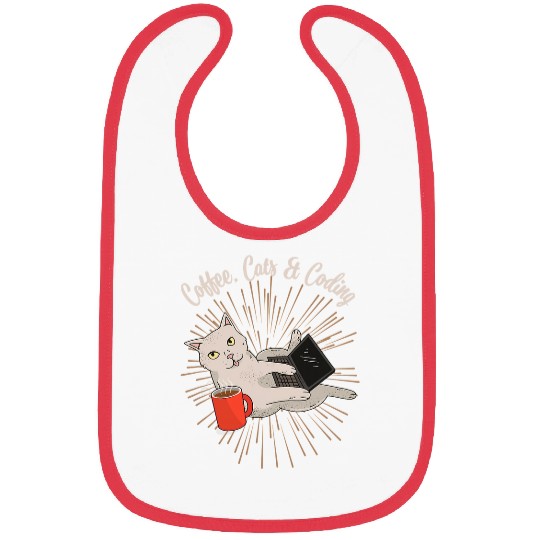 Coffee Fun Coding Cats and Coffee Software Developer Bibs