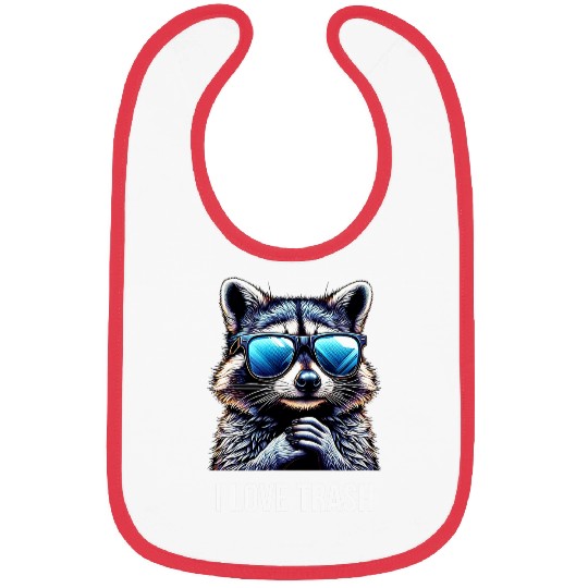 Raccoon Pet I Love Trash Raccoon Bibs