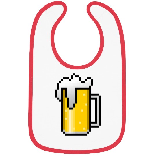 Beer Fun Retro Gamer Beer Lover 8 Bit Beer Pixel Pint Gaming Bibs
