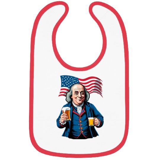 Beer Fun Boozing Benjamin Franklin With Beer Mug Bibs