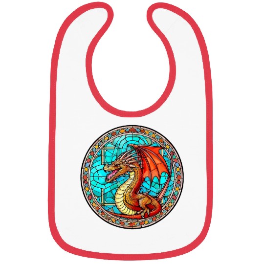 Dragon Pet Stained Glass Design Asian Dragons Mythology Bibs