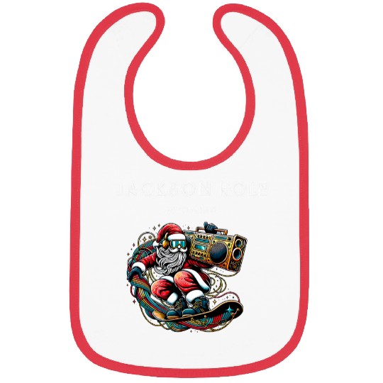 Jackson Hole Wyoming Cool Snowboard Christmas Santa Bibs