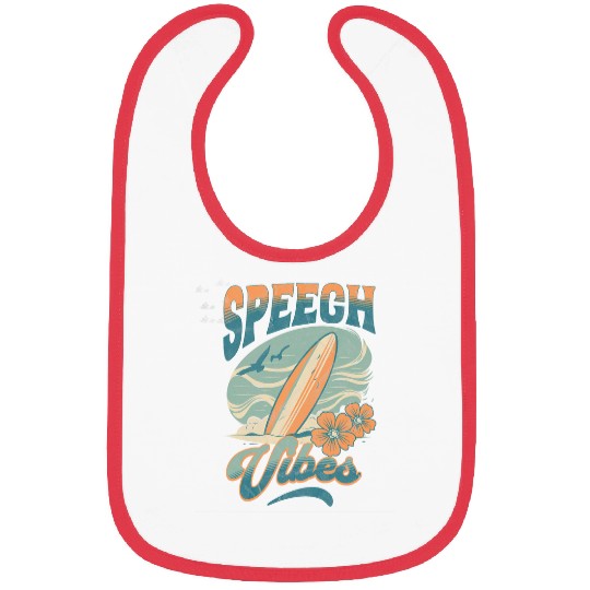 Retro vintages 70s Speech Therapy SLP Therapist Summer Spring Bibs