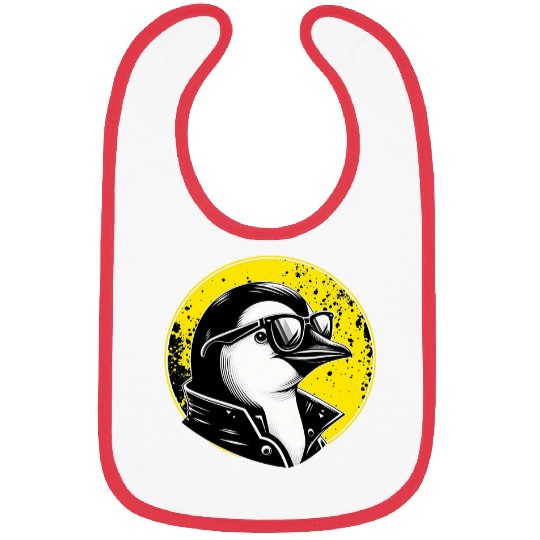Penguin Pet Funny yellow lemon color Penguin wearing sunglaces Bibs