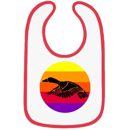 Duck Pet Smilealottees Funny Mallard Duck Silhouette and Sunrise Bibs