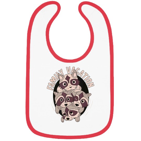 Raccoon Pet Family Vacation Bibs