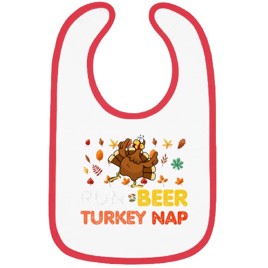 Beer Fun Run Beer Turkey Nap Running Trot Dinner Thanksgiving Bibs