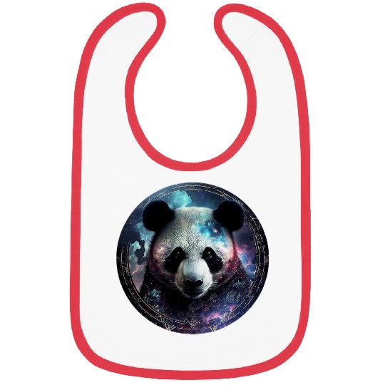 Panda Pet art fantasy motif animal print panda Bibs