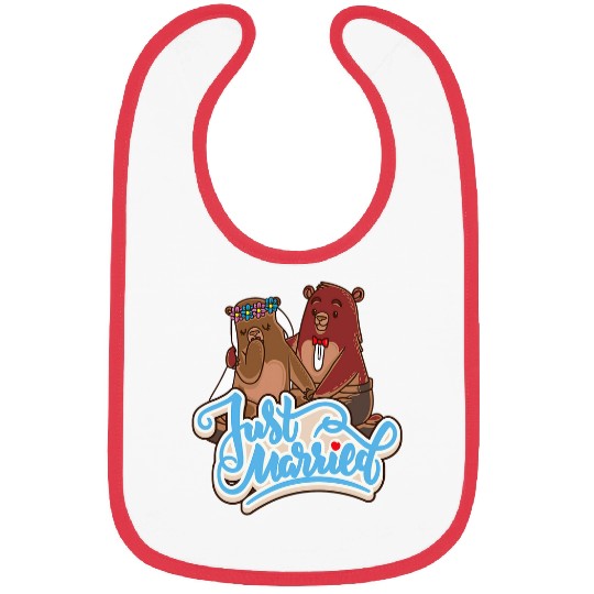 Bear Pet Cute bear couple which is just married Bibs