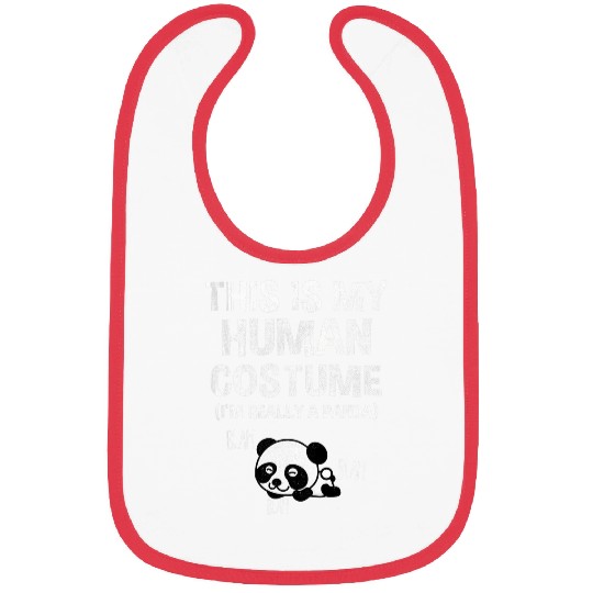 Panda Pet This is My Human Costume I m Really A Panda Halloween 2 Bibs