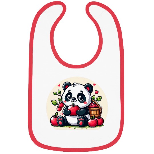 Panda Pet Apple Picking Autumn Bibs