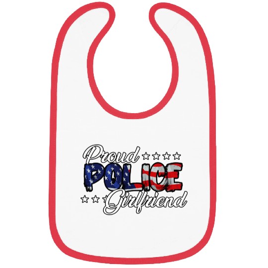 Flag Proud Police Girlfriend Bibs