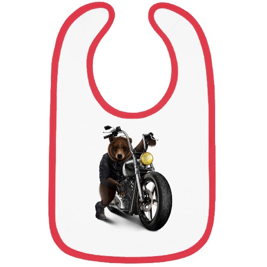 Bear Pet Grizzly Bear Riding Chopper Motorcycle 05 Bibs