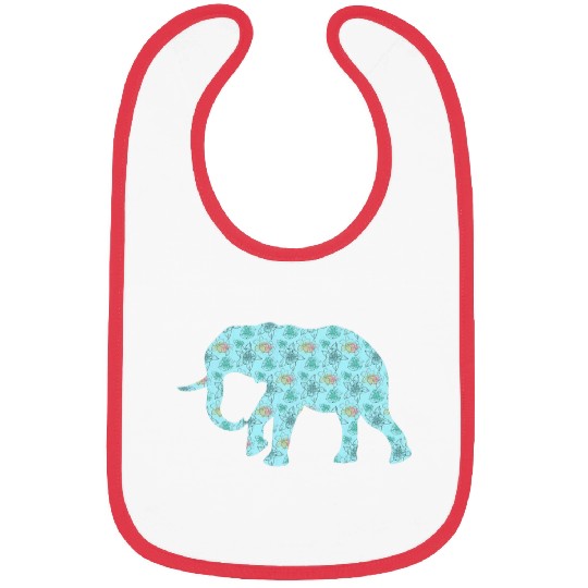 Elephant Pet Print Flower Summer floral print elephant lover Bibs