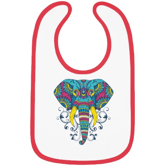 Elephant Pet art style mandala Bibs