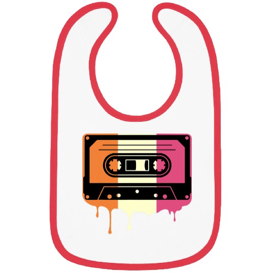 Retro 80s Cassette Neapolitan Ice Cream Melting Cassette Bibs