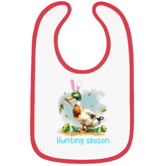 Easter Bunny Easter Egg Hunting Season Funny Duck Hunting Bibs
