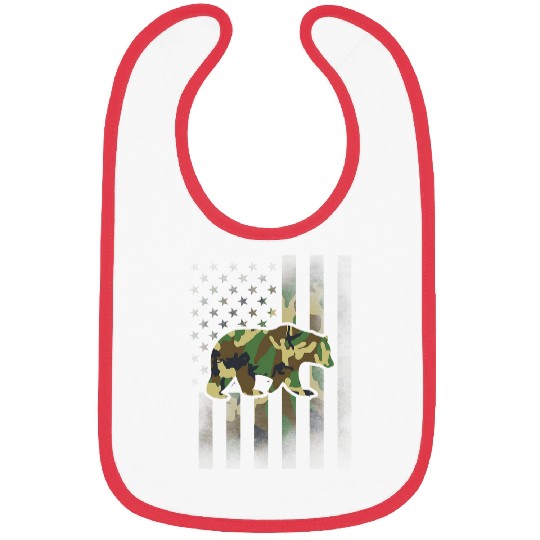 Bear Pet Camo Bear American Flag USA Military Tactical Camouflage Bibs
